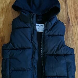 Old Navy black Hooded Puffer Vest